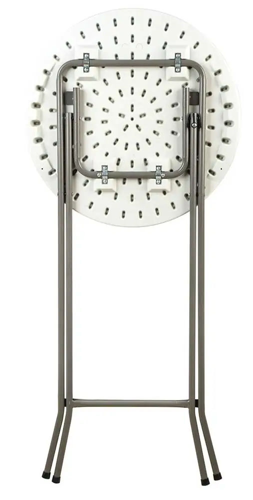 Tavolo Bar Alto In Acciaio E Resina , Bianco - immagine 3