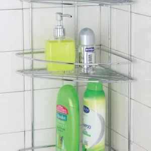 Mensola Angolare 3rip.23x23x52h. Acciaio Cromato Kit Fissaggio A Parete