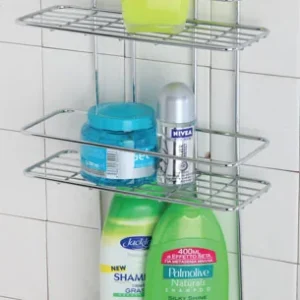 Mensola Rettangolare 3 Ripiani 26x11x53h In Acciaio Cromato.