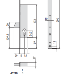 Serrature  Da Infilare  A Cilindro Con Chiave A Spillo Per Montanti 46212