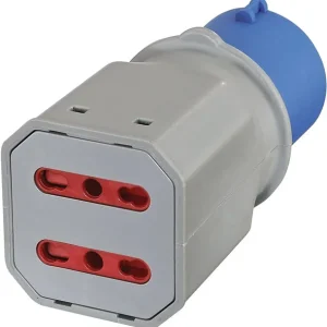 Adattatore Industriale Spina IEC, 2 Prese Bivalenti