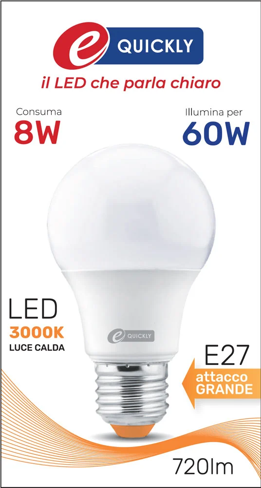 Lampada A Goccia A60 Linea Classic LED E27 8W - immagine 2