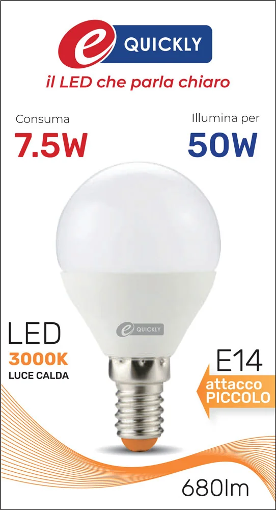 Lampada Sfera P45 Linea Classic LED E14 7,5W