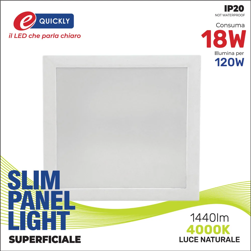 Faretto Slim Panel Quadrato Superficiale 18 W - immagine 2