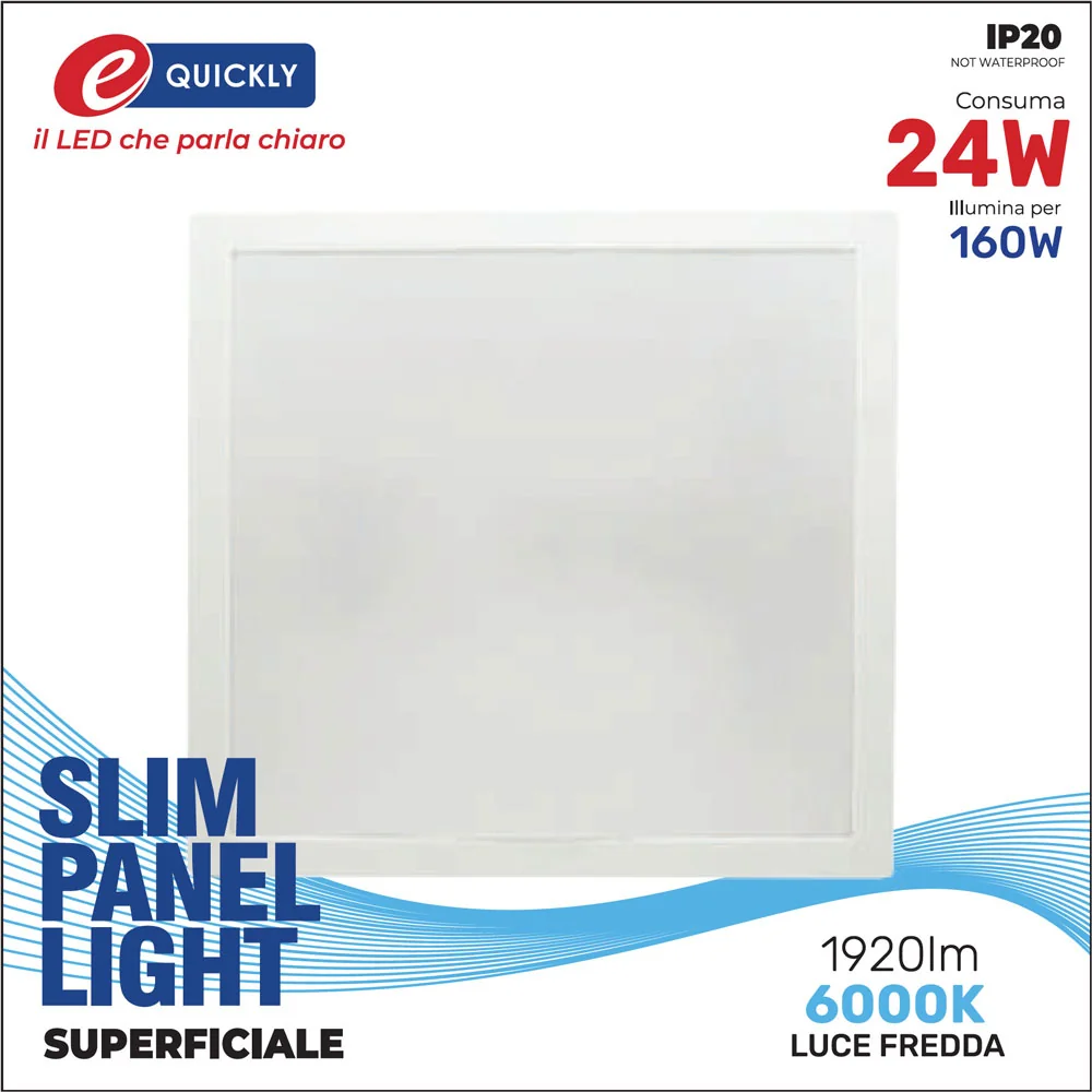 Faretto Slim Panel Quadrato Superficiale 24W - immagine 3