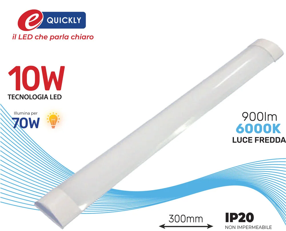 Plafoniera LED Linea Batten 10W - immagine 2