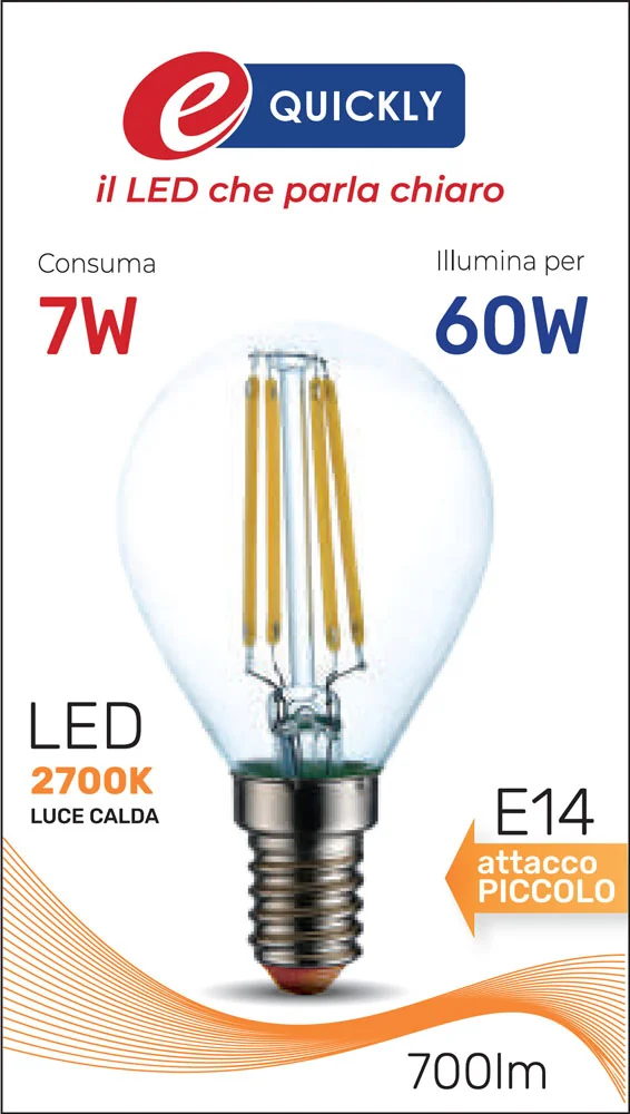 Lampada Sfera P45 Filamento LED E14 7W - immagine 3