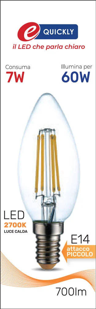 Lampada Candela C35 Filamento LED E14 7W - immagine 3