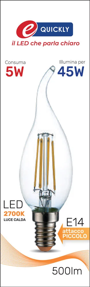 Lampada Colpo Di Vento CT35 Filamento LED E14 5W - immagine 2