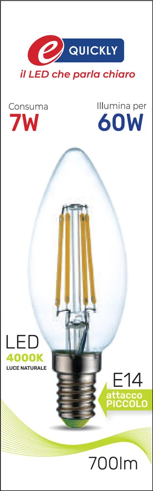 Lampada Candela C35 Filamento LED E14 7W - immagine 2