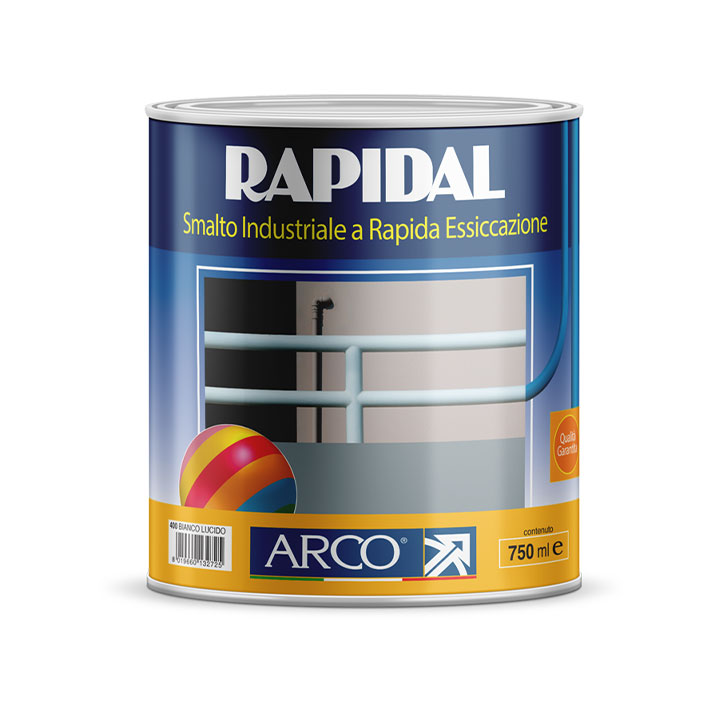 Smalto Sintetico A Rapida Essiccazione 'Rapidal' Bianco Lucido Ral 9010 0,750Lt