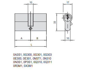 Cilindro A Profilo Europeo Astral Sigillo, Doppio cilindro frizionato ,( 0A3S1-41-0) Mano Destra - immagine 2