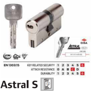 Cilindro A Profilo Europeo Astral Sigillo, Doppio cilindro frizionato ,( 0A3S1-41-0) Mano Destra