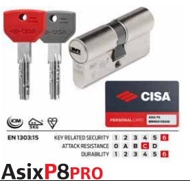 Cilindri A Profili Europeo ASIXP8 PRO (0Q310-21-0-12-SD)