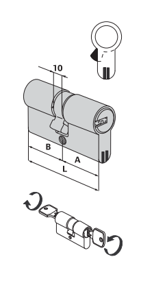 Cilindro A Profilo Europeo AP4 S (0P3S1-06) - immagine 3
