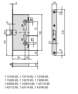 Elettroserratura Da Infilare Antipanico A Cilindro (13110-65-0) Ambidestra - immagine 3