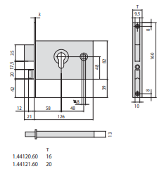 Serrature Da Infilare A Cilindro, Per Fasce H 82 (44120-60-0) - immagine 2