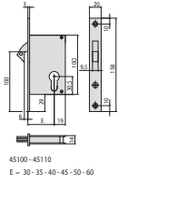 Serrature A Cilindro Europeo Per Montanti (45110-35-0) Ambidestra - immagine 3