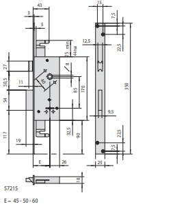 Serratura Da Infilare A Doppia Mappa A 2 Mandate (57215-60-0) Ambidestra - immagine 2