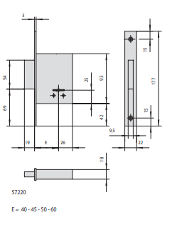 Serratura Da Infilare A Doppia Mappa A 2 Mandate (57220-40-0) Ambidestra - immagine 2
