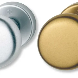 Pomolo In Alluminio Con Rosetta Per Porte Di Ingresso Hoppe