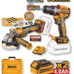 Set Trapano+Smerigliatrice 20V 2 Batterie 4ah