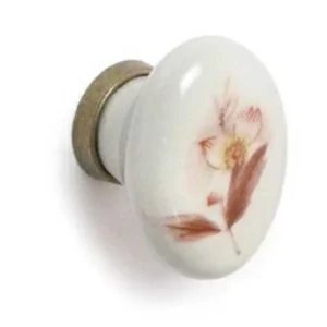 Pomolo Ovale In Ceramica Avorio