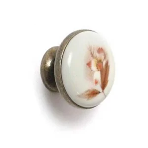 Pomolo Tondo In Ceramica Avorio