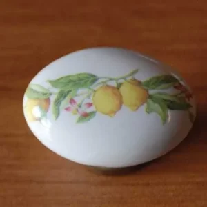 Ovalino Ceramica  Bianco Base Bronzata