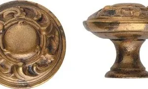 Pomolo In Ottone Finitura Patinato Pulito