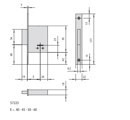 Serrature Da Infilare A Doppia Mappa Cisa E40 (57223-40) Ambidestra - immagine 3