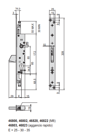Serrature Da Infilare Cisa A Cilindro E35 (46820-35) - immagine 2