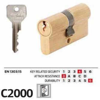 Cilindro A Profilo Europeo C2000 (0G300-28-0) Ambidestro