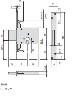 Serrature Da Infilare A Cilindro (56016-60-0) Ambidestra - immagine 3