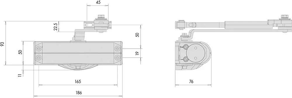 Chiudiporta Senza Arresto Fin.Alluminio 'Smart Plus 2' - immagine 2