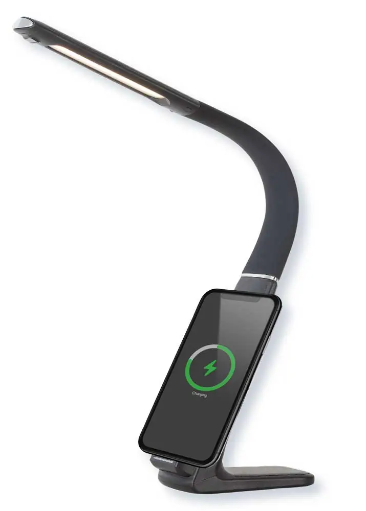 Lampada Manager Nera Con Caricatore Wireless