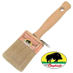 Plafoncino Ovale Setola Bionda Manico In Legno Verniciato cm.7x13 S.27