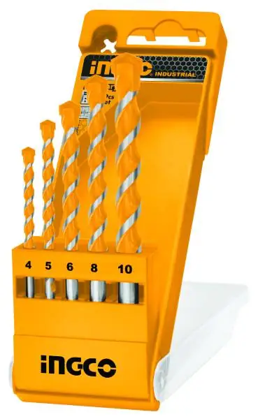 Set 5 Punte Muro Per Trapano