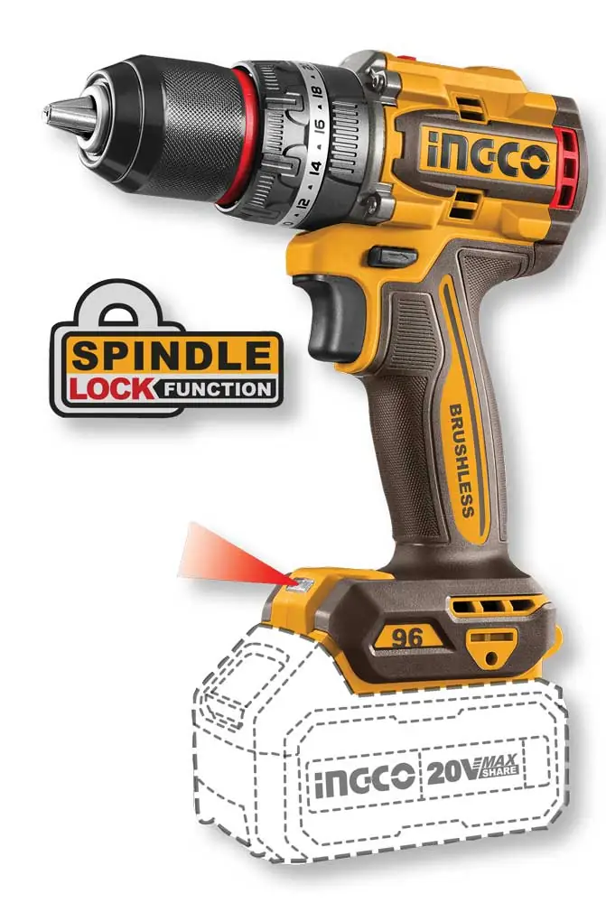 Trapano A Percussione 20V Compact Brushless 96N.m Nudo