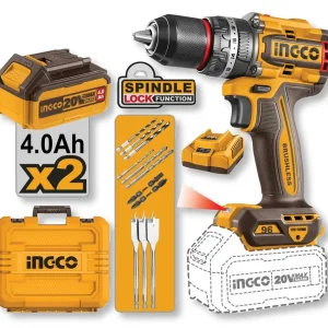 Trapano A Percussione 20V Compact Brushless 96N.m 2 Batterie 4ah+Caricabatterie