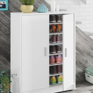 Mobile Scarpiera 75x36x101h Bianco 6 Piani E Base