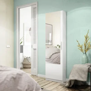 Scarpiera Con Specchio cm.180hx50x20 Bianco