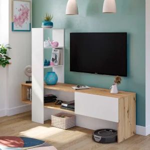 Mobile Soggiorno Liss Bianco Artik - Rovere Nordico