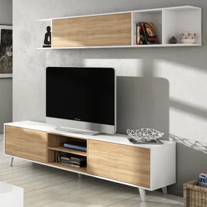 Mobile Soggiorno TV Cemento Bianco