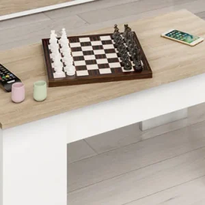 Tavolinetto Apribile cm.100x50x45h Canadian Bianco Lucido