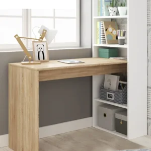 Scrivania Con Libreria Duplo Bianco Artik E Rovere Canadian