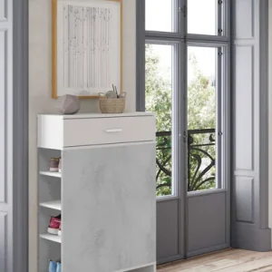 Mobile Multiuso 1 Cassetto Bianco Cemento cm.67x28x119h