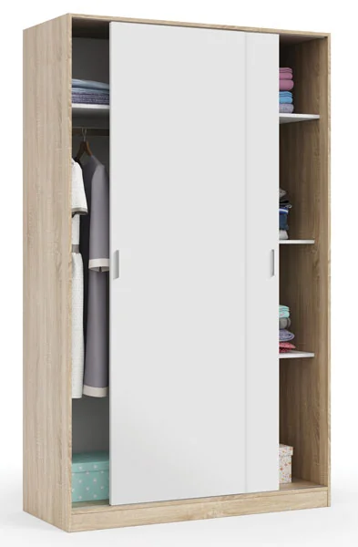 Armadio 2 Ante Scorrevoli 120x50x200h Canadian Bianco