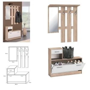 Mobile Ingresso Scarpiera Canadian White 1 Cassetto E 3 Ganci