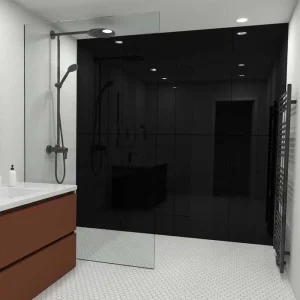 Pannello Murale In UV Effetto Specchio Fume cm.120x60x0,3